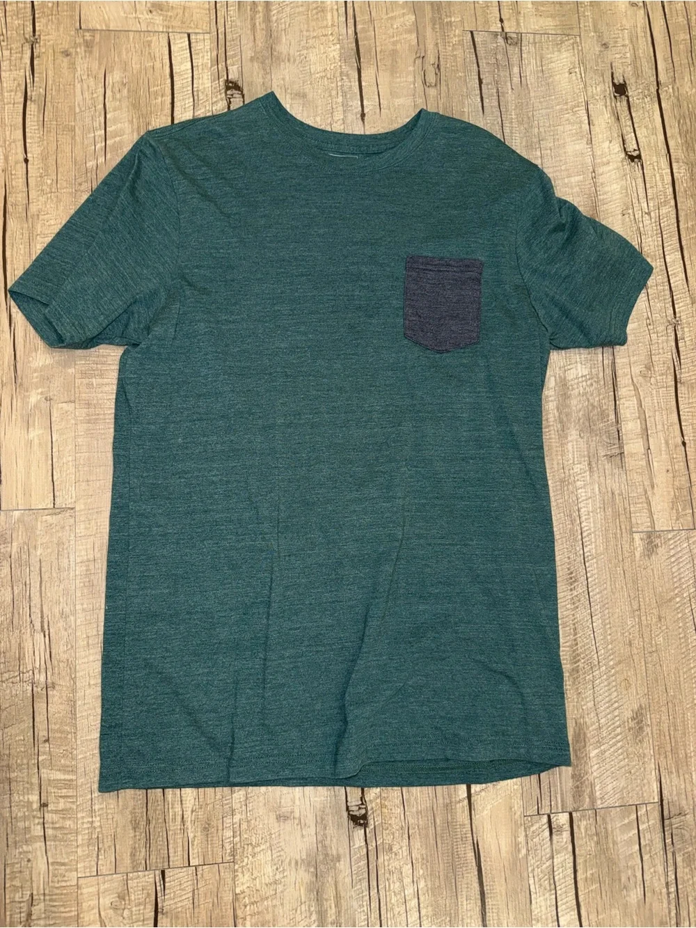 The North Face Teal Short Sleeve Crew Tee with Dark Chest Pocket